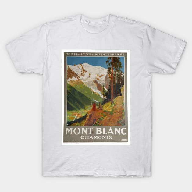 Mont Blanc, Chamonix - Vintage French Travel Poster T-Shirt by Naves